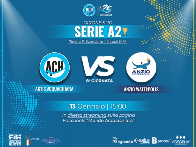 L’Aktis Acquachiara inaugura il 2024 con lo scontro diretto contro l’Anzio Waterpolis