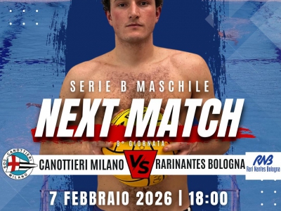 SERIE B: Canottieri Milano ospita la Rari Nantes Bologna